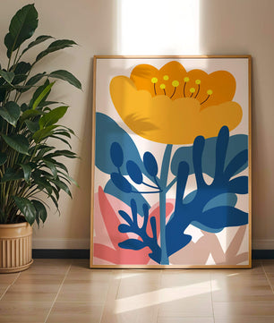 Illustration florale abstraite colorée au design botanique moderne