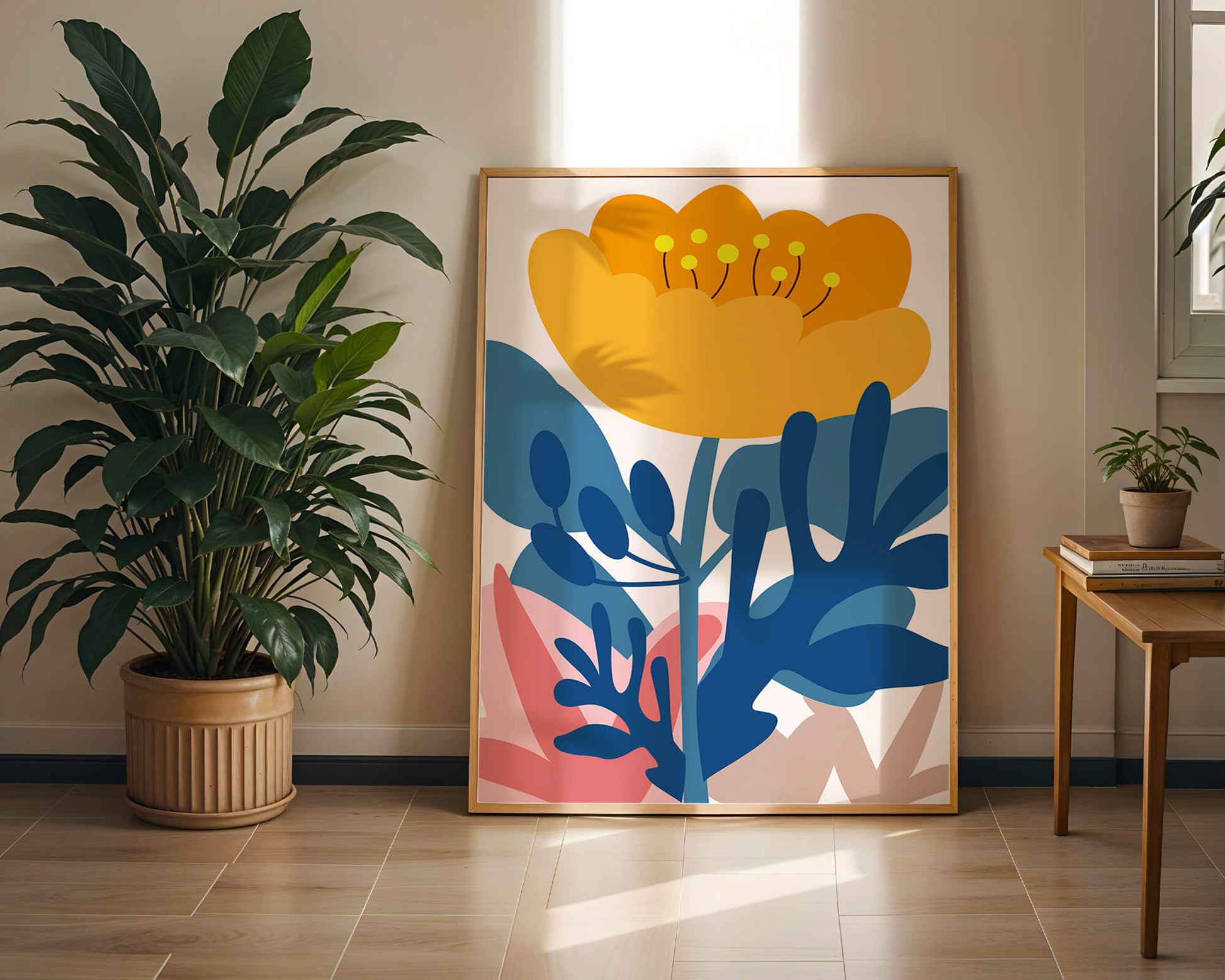 Illustration florale abstraite colorée au design botanique moderne