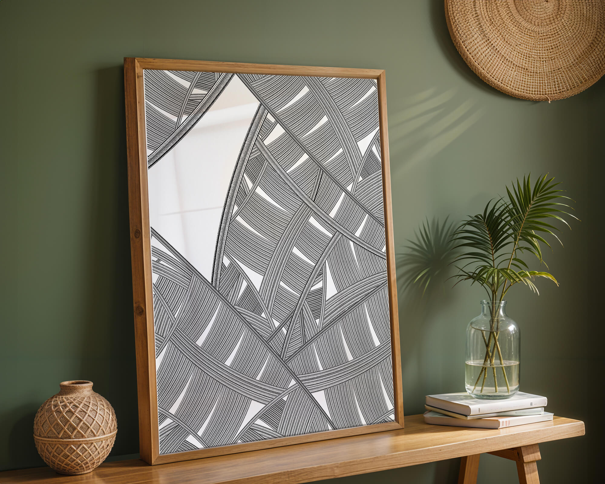 Detailed Abstract Geometric Pattern with Interwoven Stripes - Mi tienda