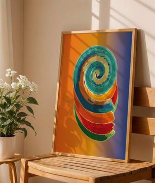 Bunte Spirale abstrakte Kunst mit lebendigem Farbverlauf Hintergrund