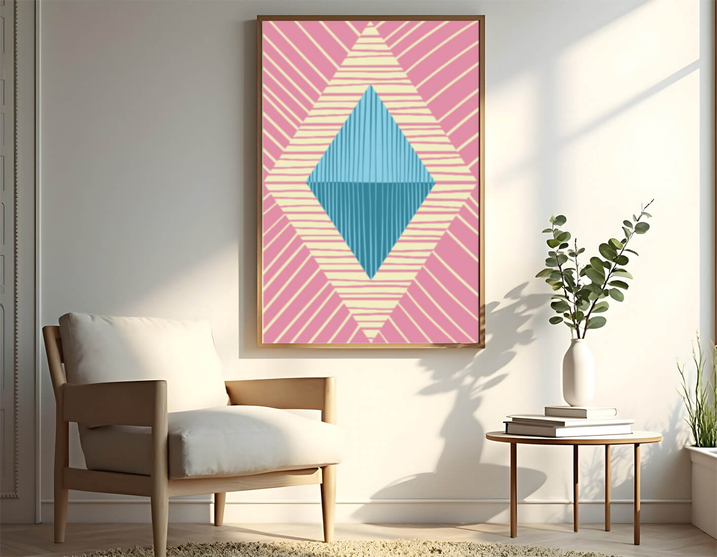 Composition géométrique abstraite avec des couleurs pastel