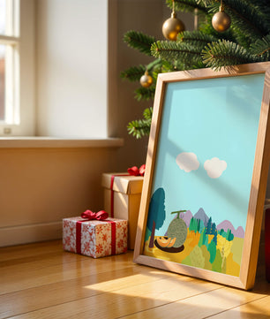 Serene landscape with melon and countryside view