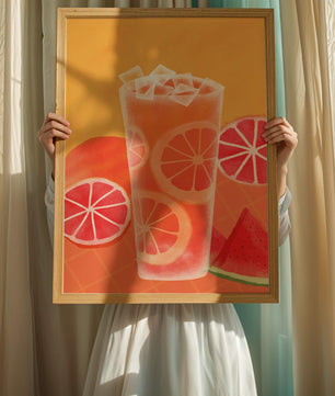 Cóctel refrescante de frutas de verano con cítricos y sandía