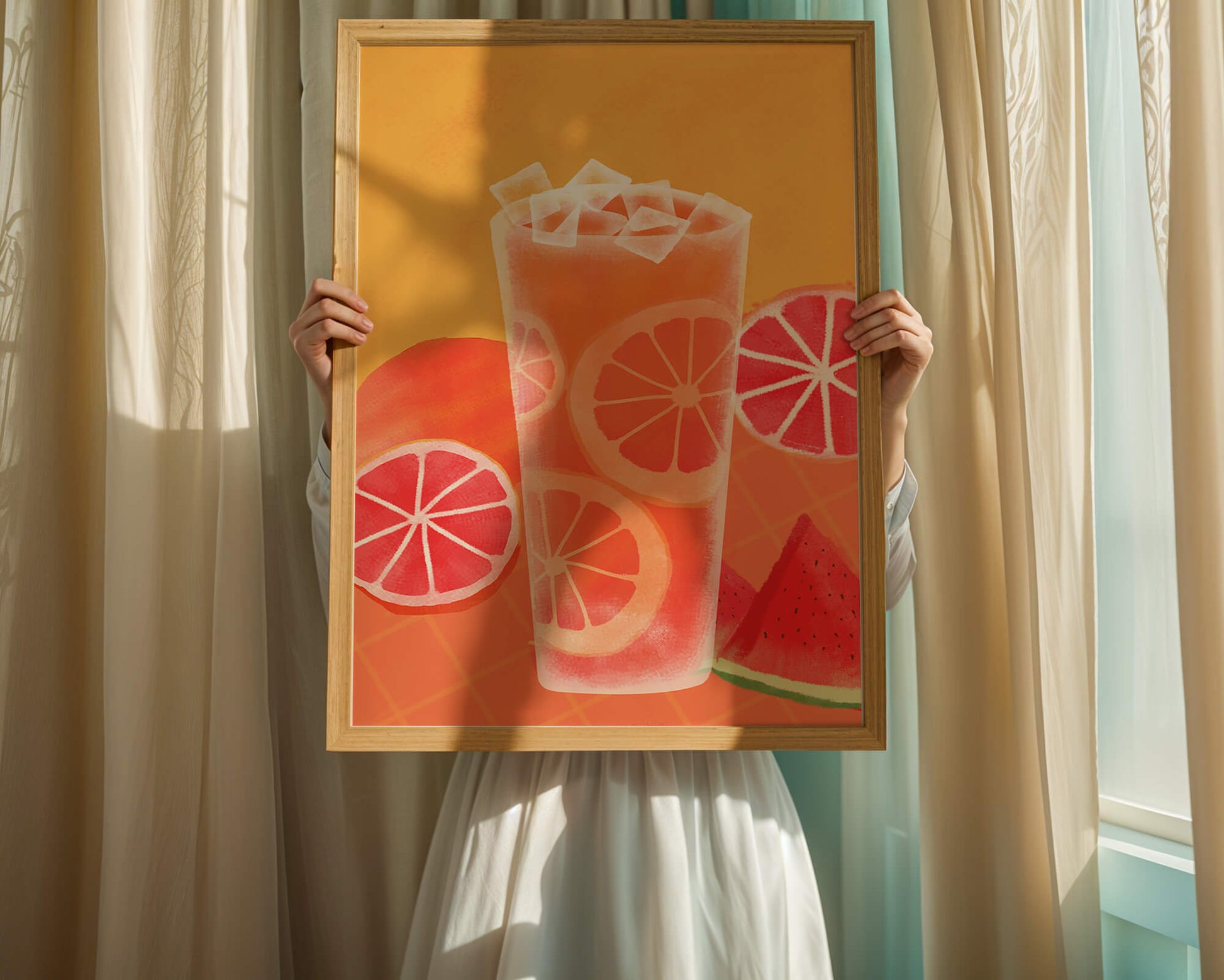Refrescante cóctel de frutas de verano con cítricos y sandía.