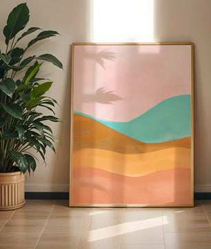 Abstract Landscape with Soft Colors and Flowing Hills