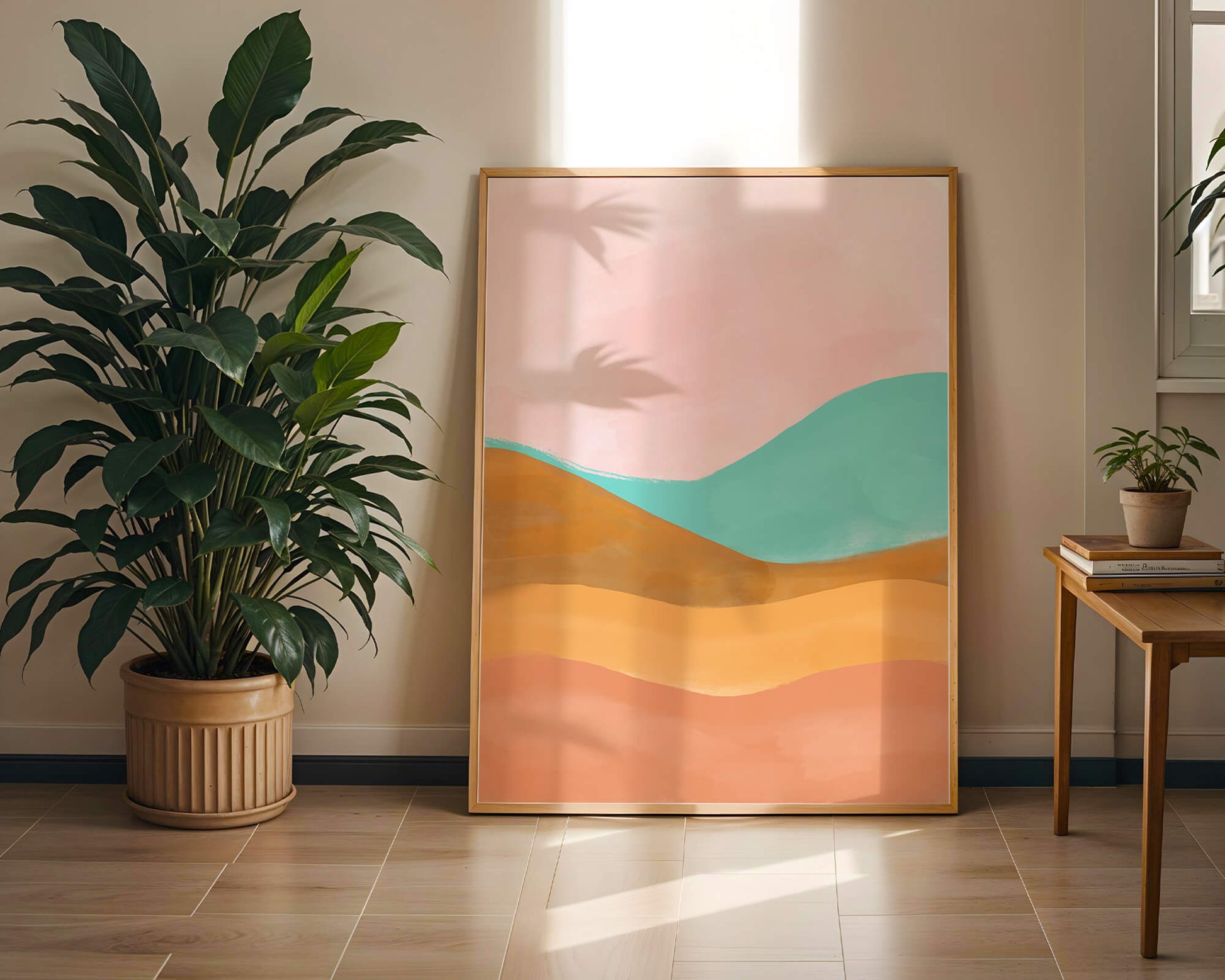 Abstract Landscape with Soft Colors and Flowing Hills