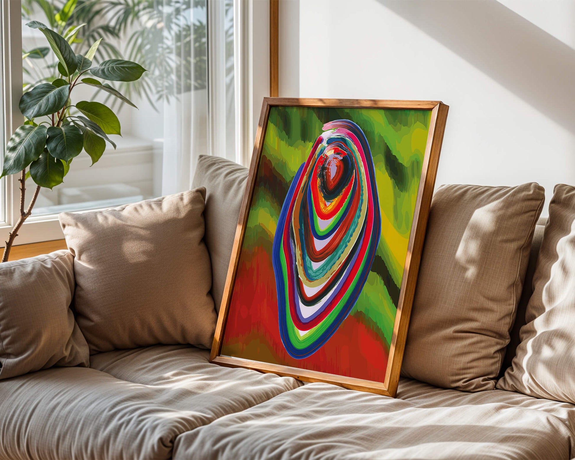 Abstract multicolored swirl with vibrant brush strokes