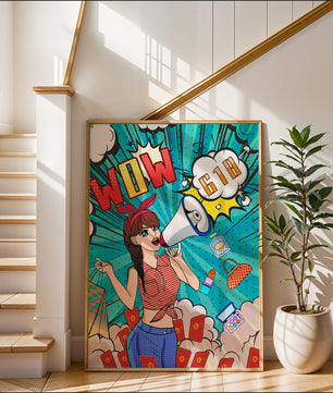 Vibrant Pop Art Style Shopping Experience with Retro Influences