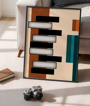 Abstract geometric design with modern color contrasts