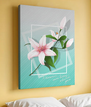 Elegant floral design with pink lilies and modern accents