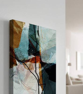 Abstract watercolor artwork with dynamic lines and colors