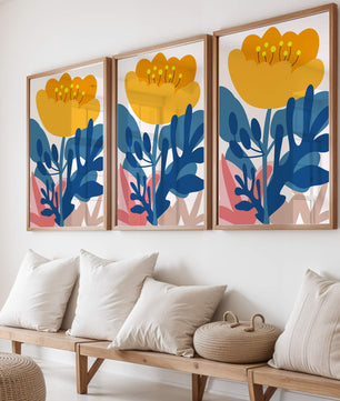 Illustration florale abstraite colorée au design botanique moderne