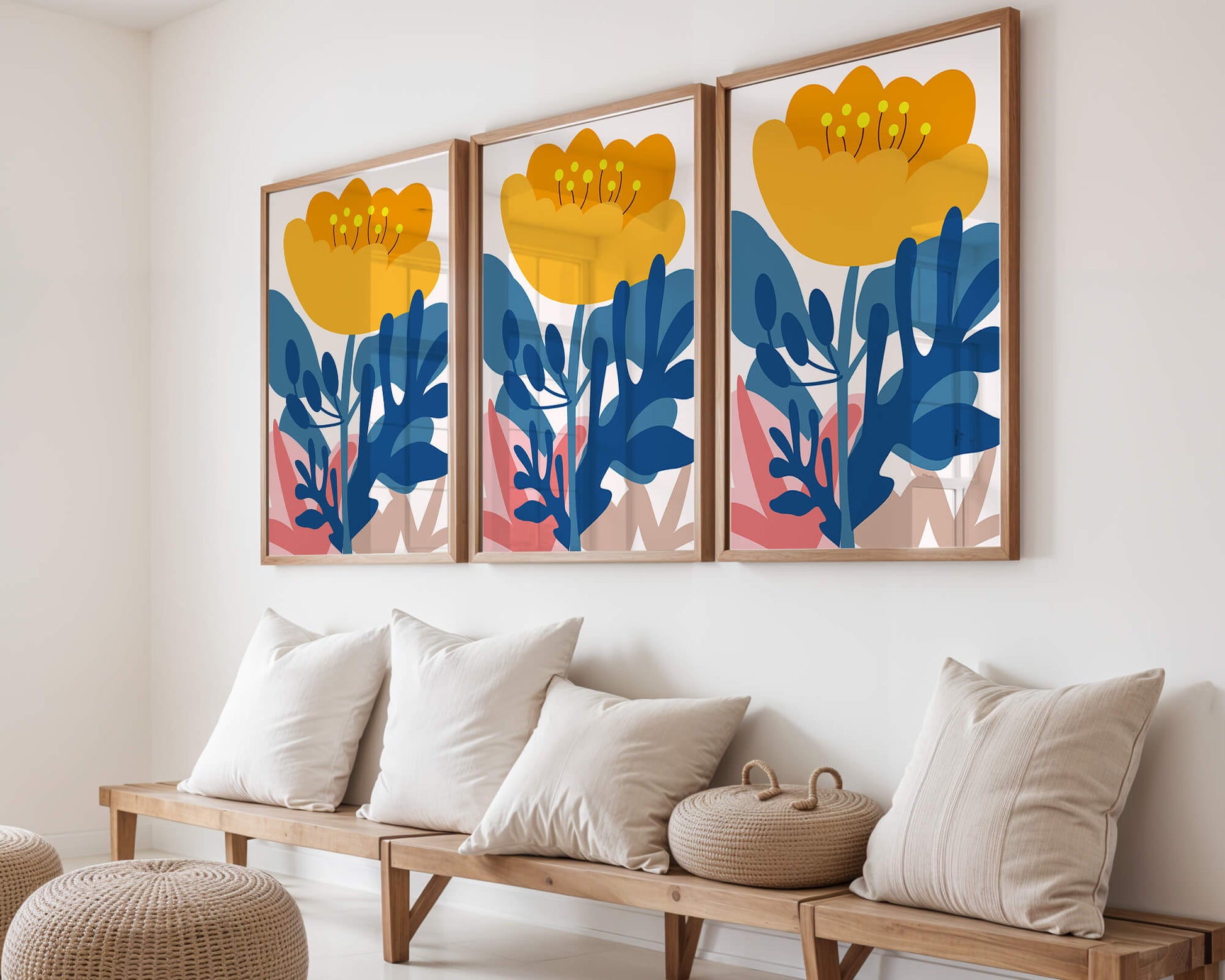 Illustration florale abstraite colorée au design botanique moderne