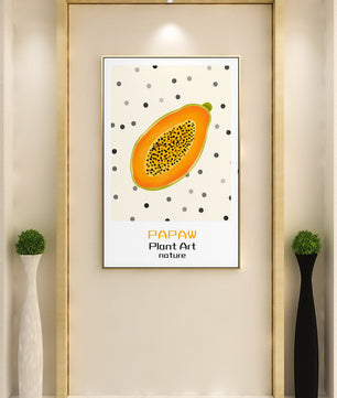 Abstract Papaya Art With Polka Dot Background - Mi tienda