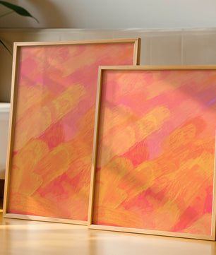 Arte de pinceladas abstractas en tonos cálidos