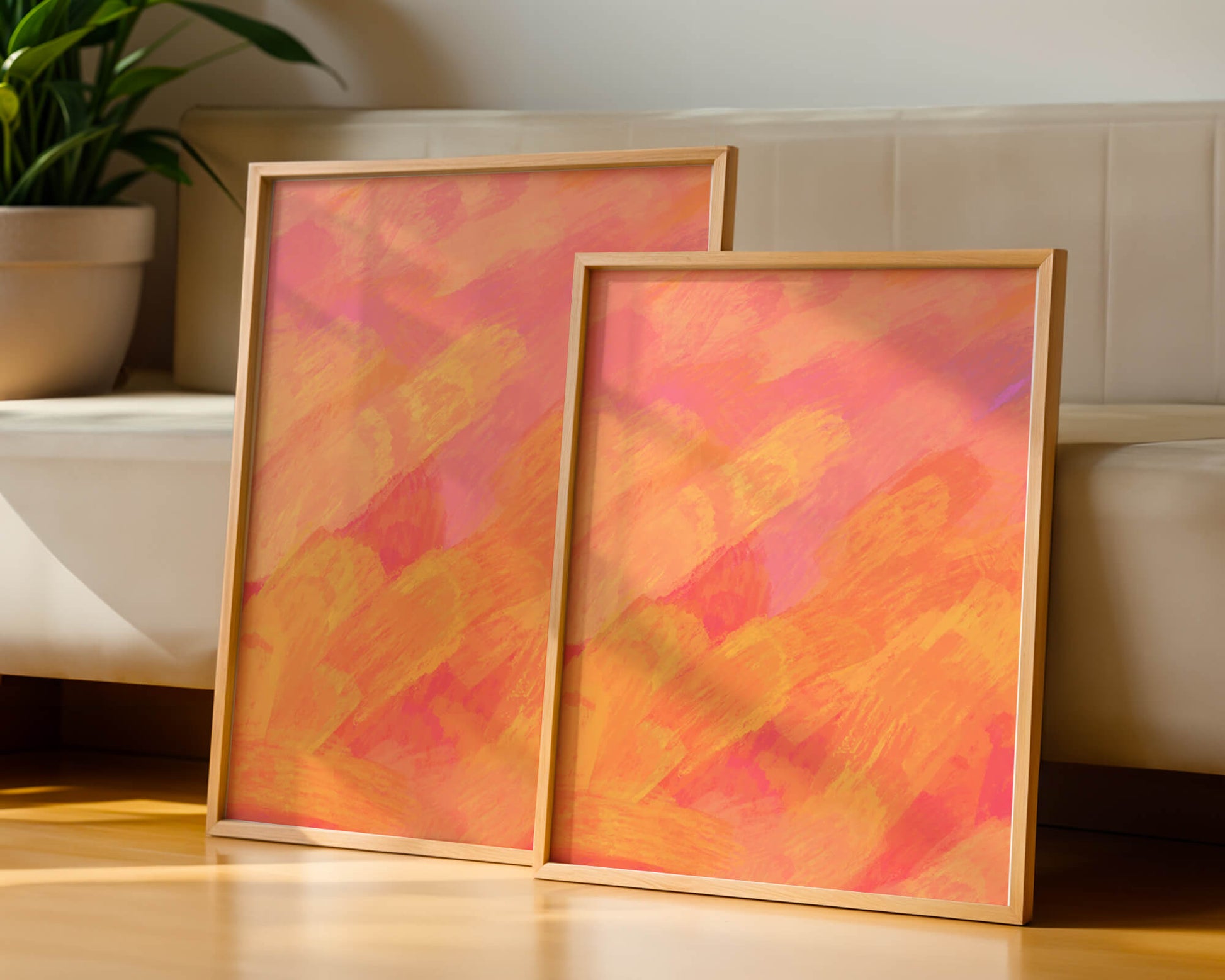 Abstract Warm Toned Brushstroke Art