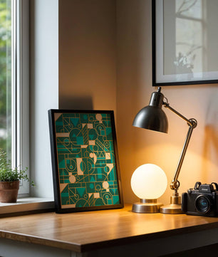 Design abstrait géométrique avec des accents dorés