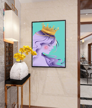 Elegant Purple-Haired Princess with Gold Crown - Mi tienda
