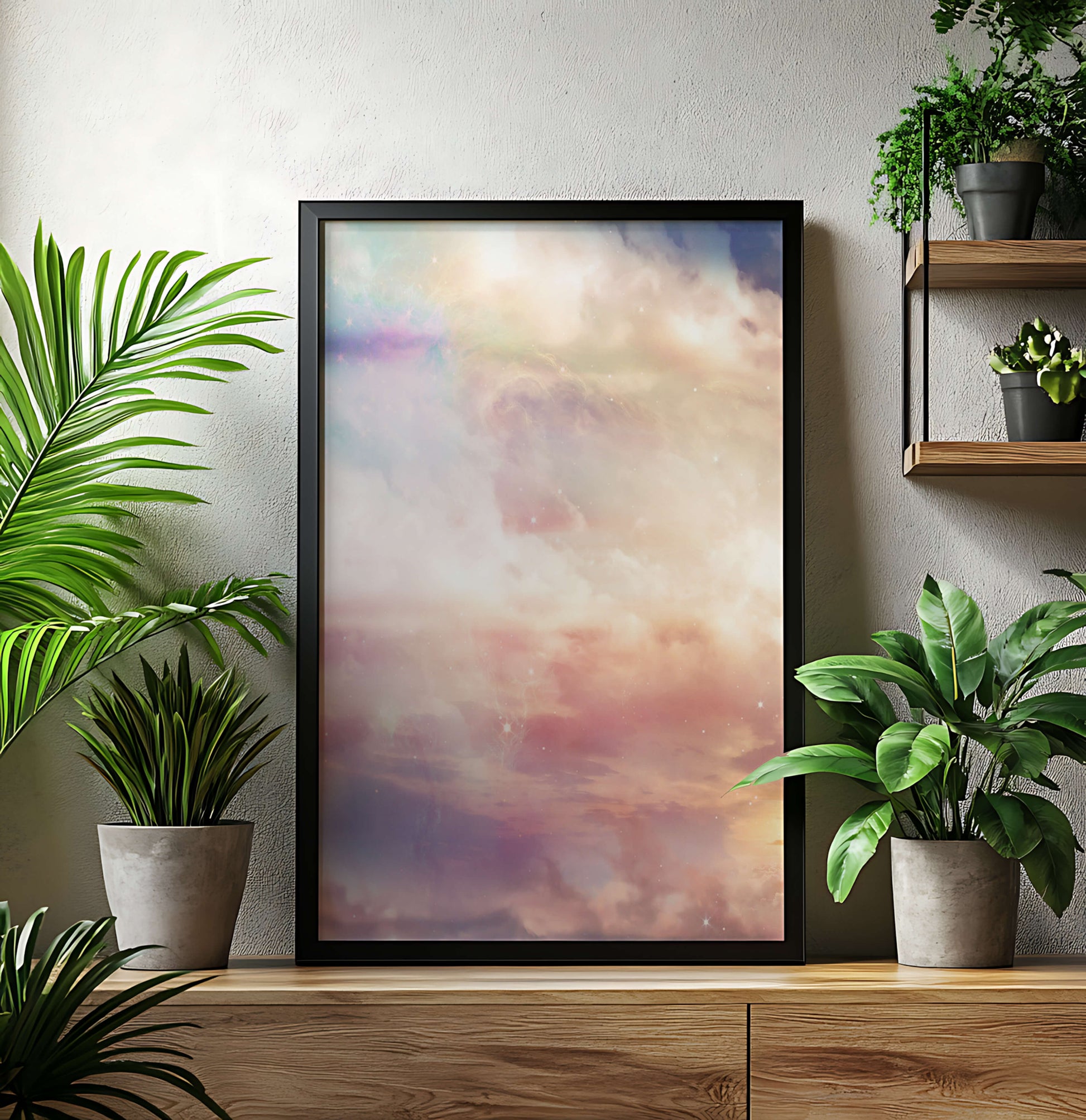 Dreamy Pastel Sky with Soft Clouds and Subtle Glow