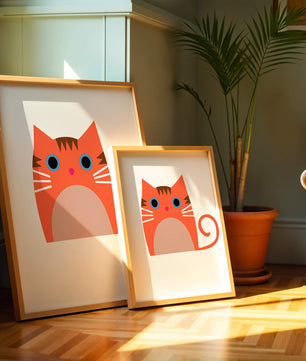 Cute Cat Illustration with Bright Colors and Whimsical Design - Mi tienda