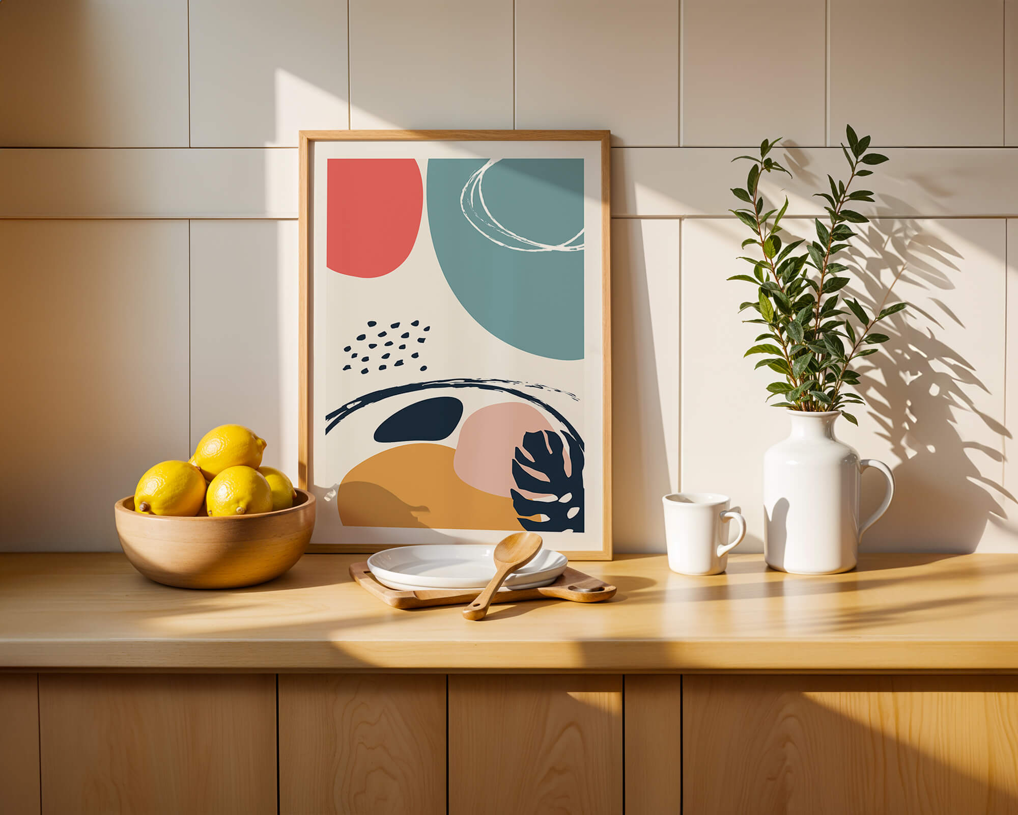 Abstract shapes and colors in modern art design