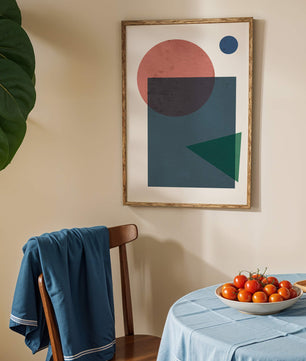 Geometric Abstract Art with Overlapping Shapes in Soft Colors - Mi tienda