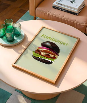 Delicious hamburger illustration with vibrant ingredients