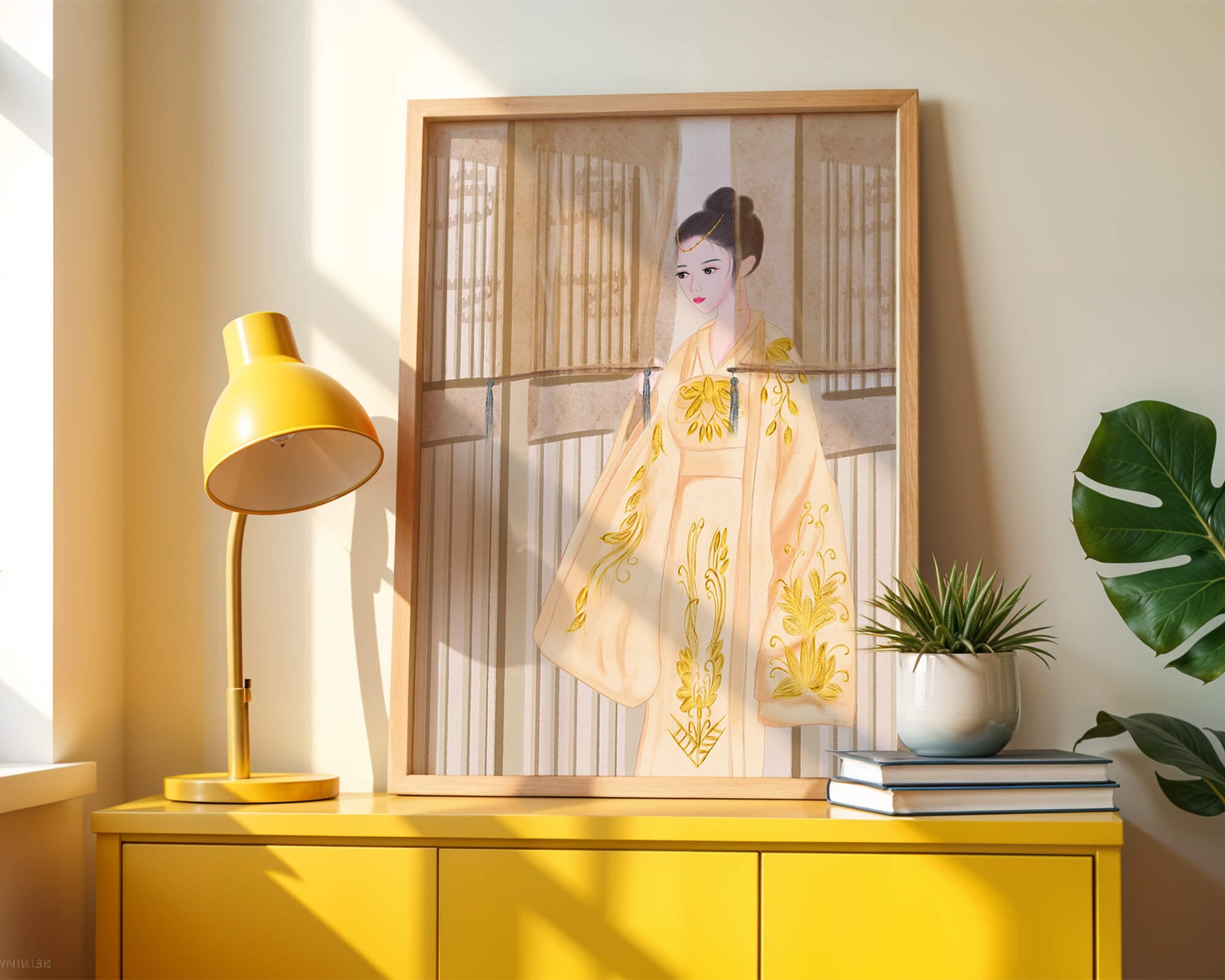 Traditional Chinese attire with gold embroidery and elegant design