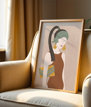 Femme élégante avec accessoires à la mode dans un style art moderne