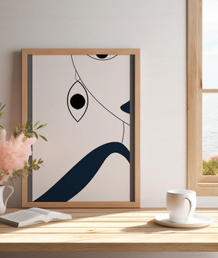 Abstract Minimalist Art with Geometric Shapes and Earring Detail - Mi tienda