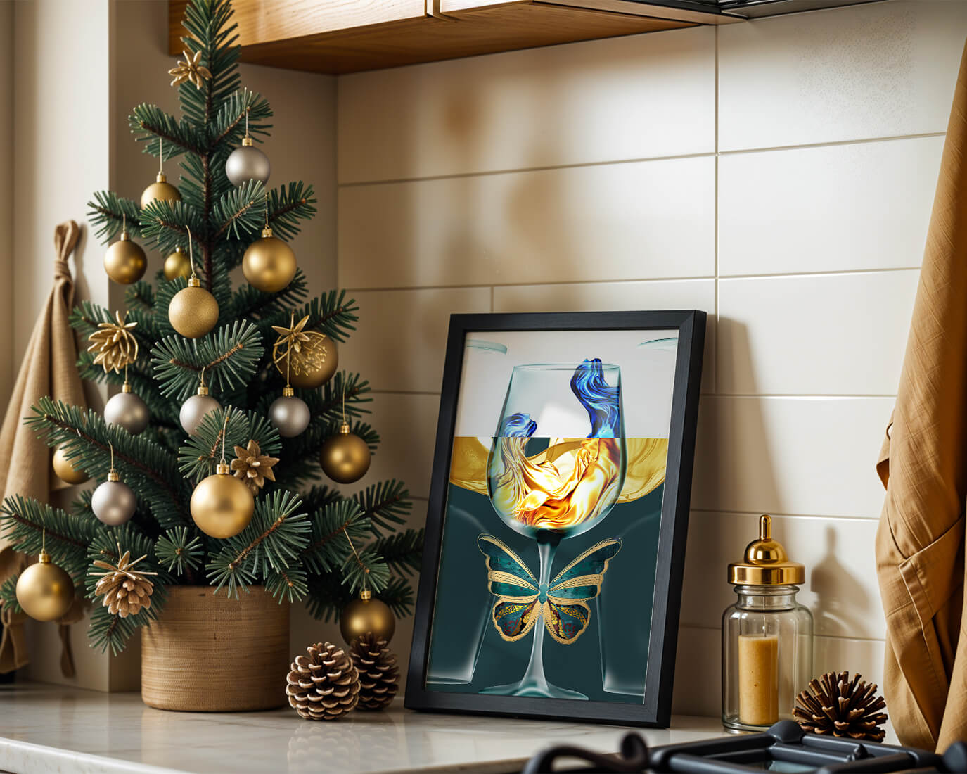 Cristallo con scultura di liquido e arte di farfalla