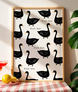 Seamless bird pattern with minimalist design and bold accents