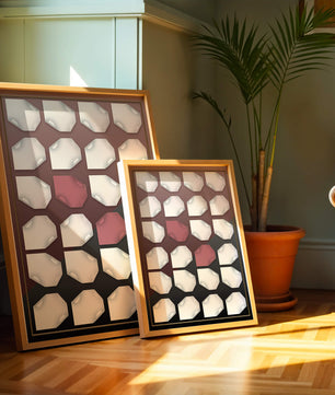 Contemporary Geometric Design with Red and White Sheets