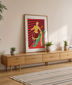 Modern abstract art with dynamic lines and vivid colors - Mi tienda