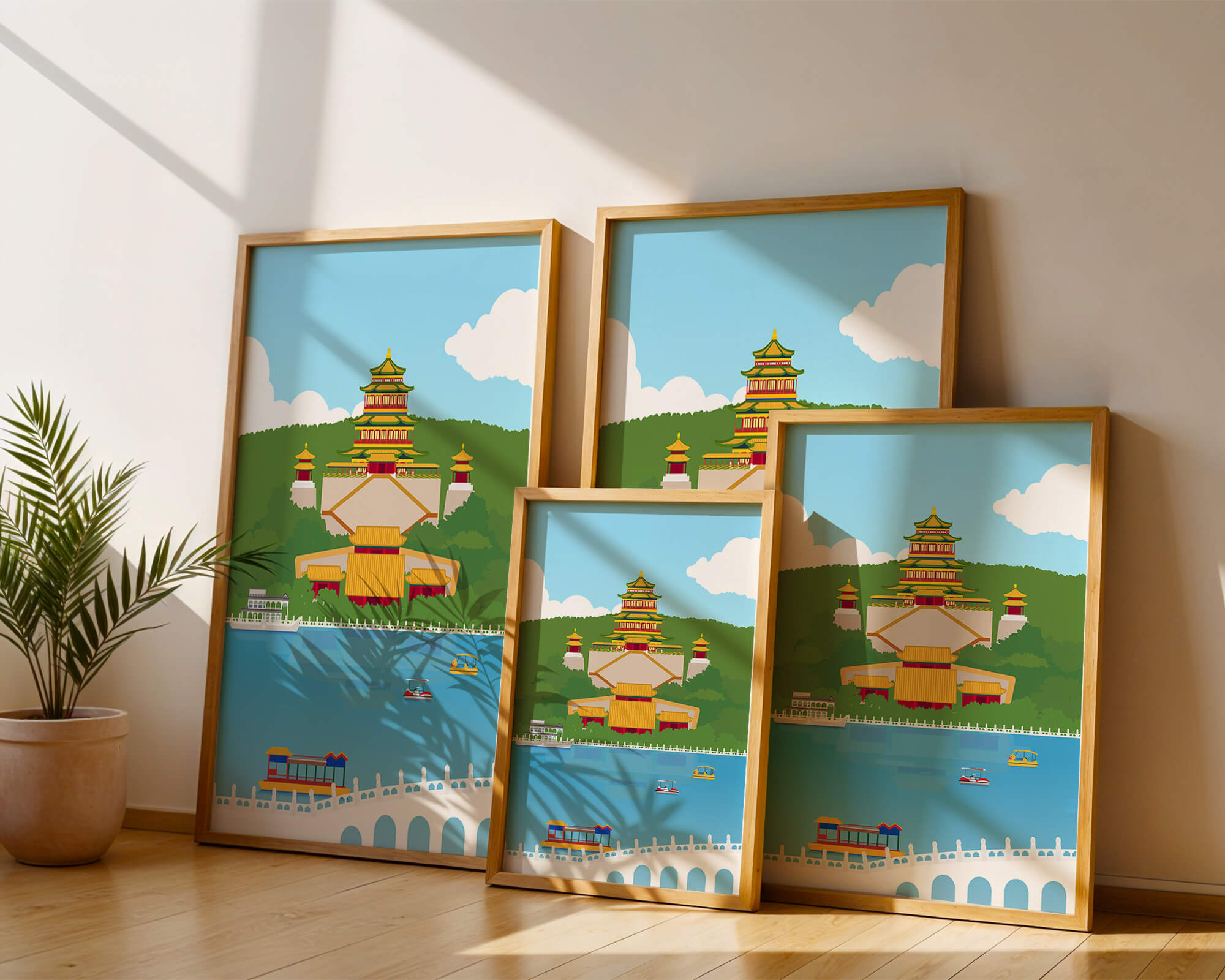 Traditional Chinese architecture by a serene lake