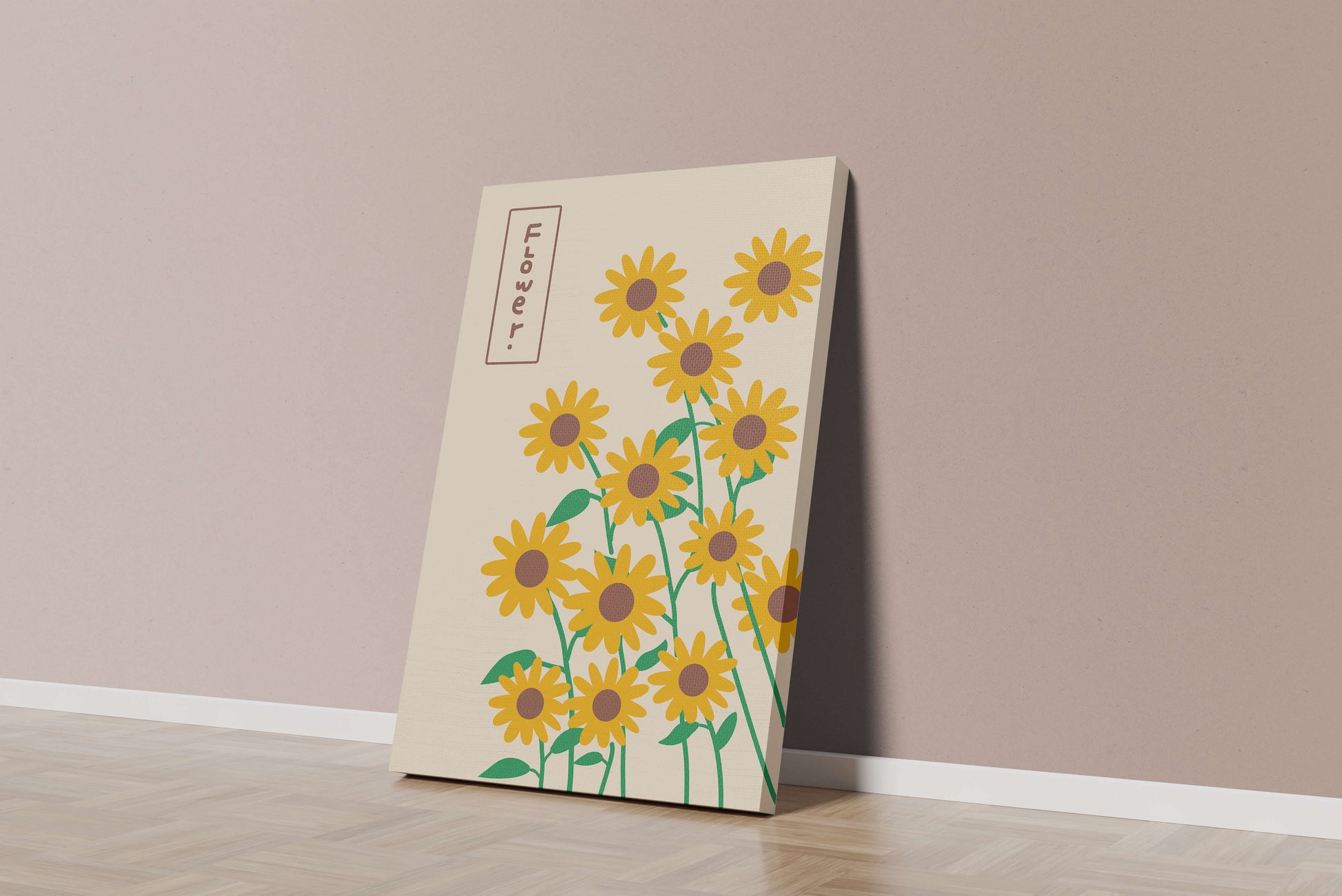 Sunflower illustration on a beige background