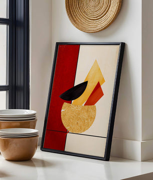 Abstract Geometric Composition with Bold Colors and Textures - Mi tienda