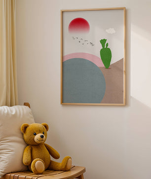 Abstract Landscape with Sun and Cactus - Mi tienda