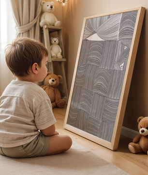 Art géométrique abstrait avec des motifs courbes
