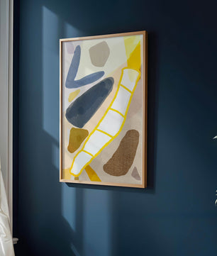 Abstract Design with Geometric Shapes in Earthy Tones and Gold Accents - Mi tienda