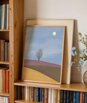 Serene Landscape with Lone Tree and Elegant Horizon