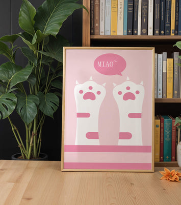 Playful cat paws illustration with speech bubble saying 