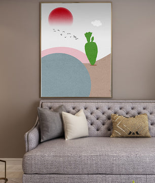 Abstract Landscape with Sun and Cactus - Mi tienda