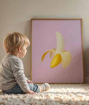 Open banana with purple background for vibrant decoration