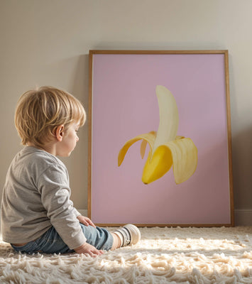Open banana with purple background for vibrant decoration