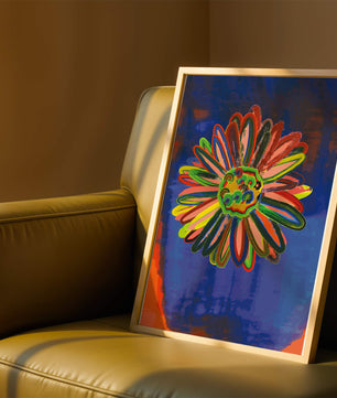Arte floral abstracto colorido con pinceladas dinámicas