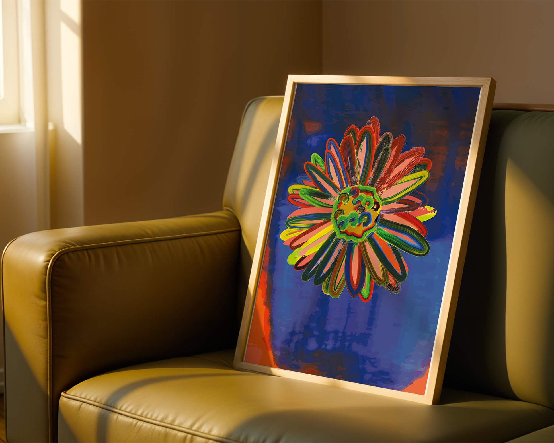 Arte floral abstracto colorido con pinceladas dinámicas
