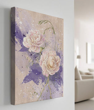 Elegant floral artwork with soft purple and pink hues