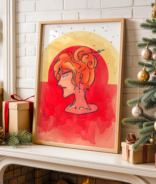 Abstract Portrait with Vibrant Colors and Artistic Flair