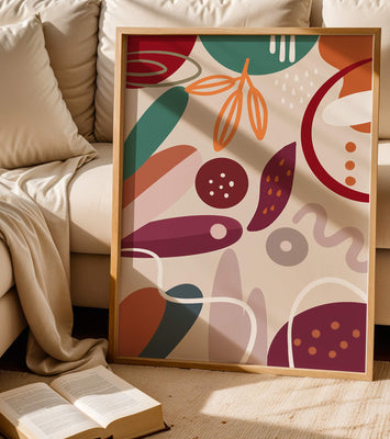 Abstract colorful geometric shapes and patterns